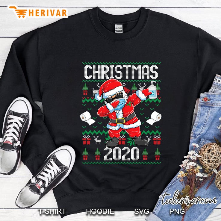 Funny Christmas 2020 Santa Dabbing Wearing Mask Ugly Sweater