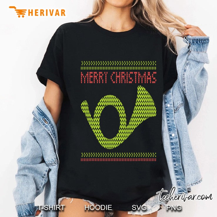 Christmas Ugly Sweater French Horn Brass Design