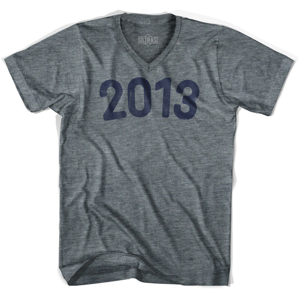2013 Year Celebration Adult Tri-Blend V-neck T-shirt
