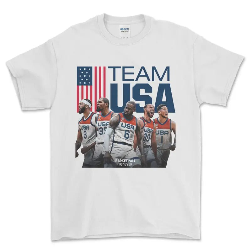 2024 Paris USA Team Basketball T-Shirt, graphic sports tees for men Hoodie, Sweatshirt | UrbanDripWear.com