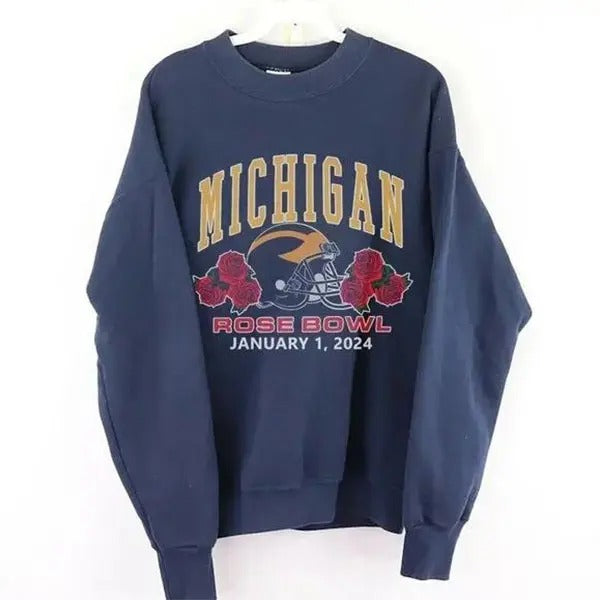 2024 University of Michigan Wolverines R0se B0wl Football Crewneck Sweatshirt Gift Fans T-Shirts, Hoodie | UrbanDripWear.com