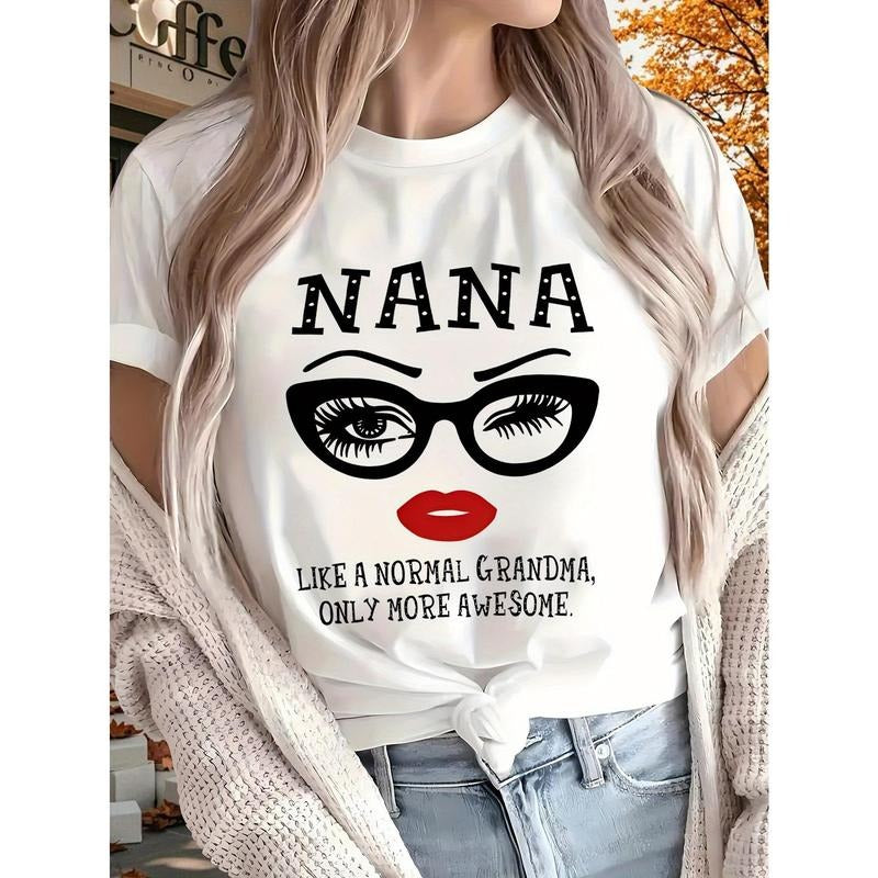 2025  Women's Pure Printed T-shirt, Short Sleeved, Suitable for All Seasons, Suitable for Outdoor, Home, and Sports Top...