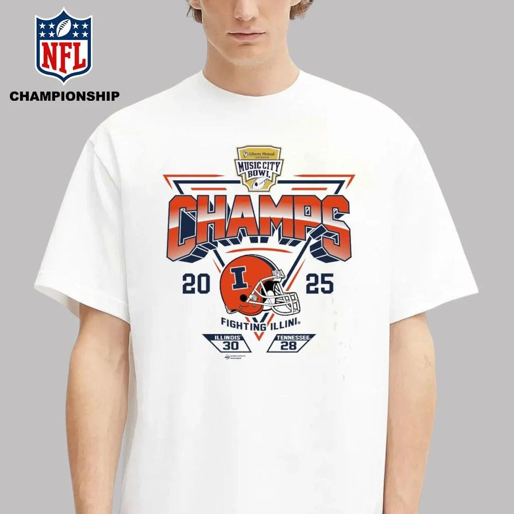 2025 TRansperfect Music City Bowl Illinois Champs Score Shirt