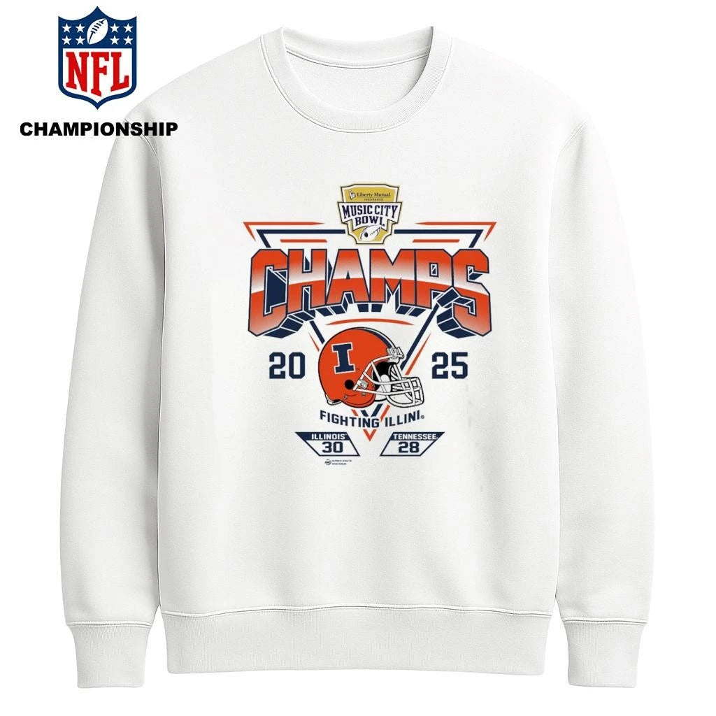 2025 TRansperfect Music City Bowl Illinois Champs Score Shirt