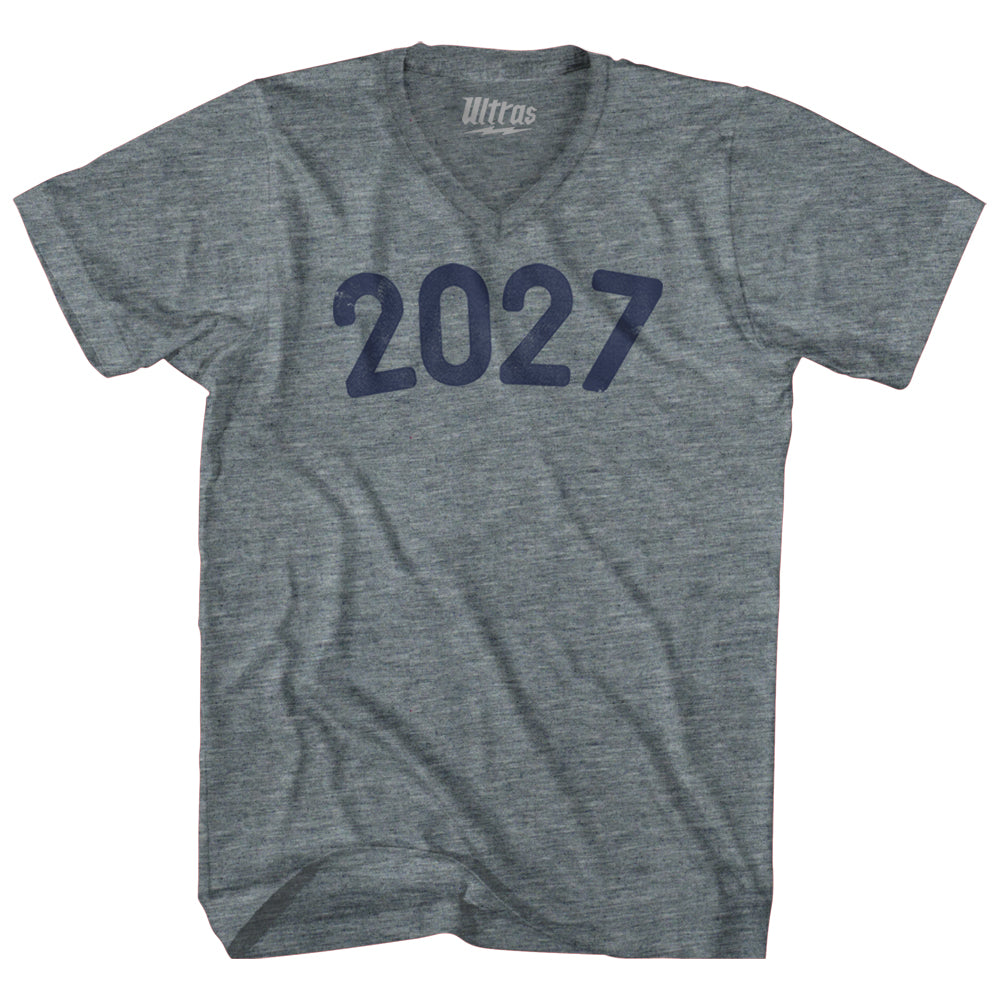 2027 Year Celebration Tri-Blend V-neck Womens Junior Cut T-shirt
