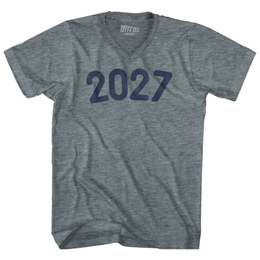 2027 Year Celebration Tri-Blend V-neck Womens Junior Cut T-shirt