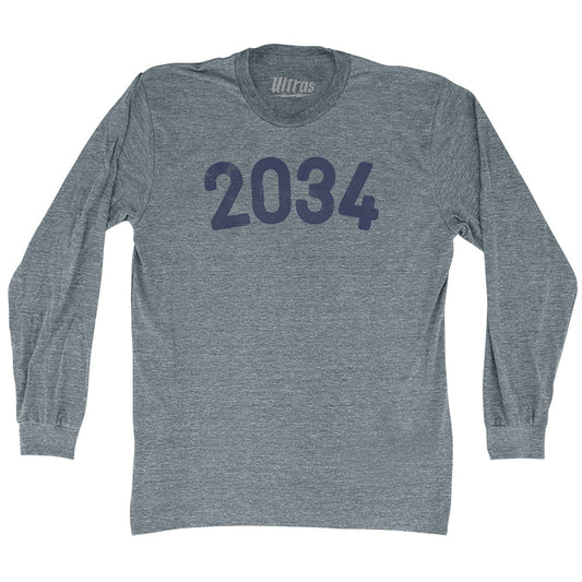 2034 Year Celebration Adult Tri-Blend Long Sleeve T-shirt Style002