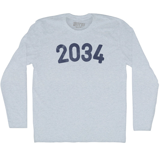 2034 Year Celebration Adult Tri-Blend Long Sleeve T-shirt Style003