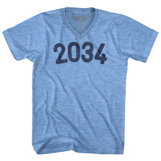 2034 Year Celebration Adult Tri-Blend V-neck T-shirt Style001