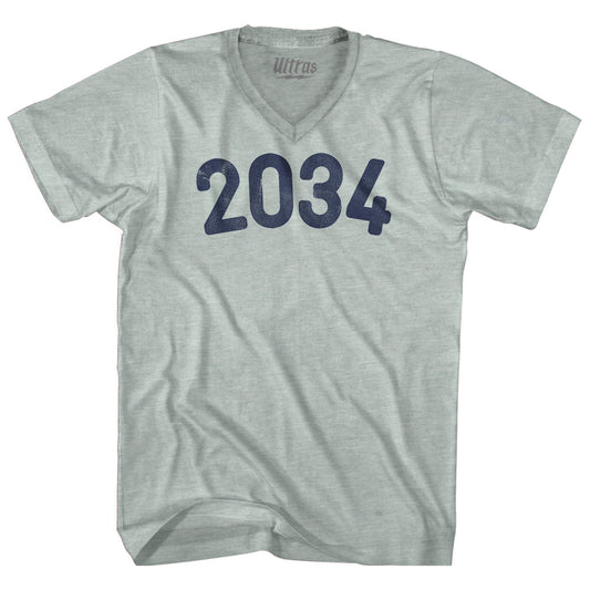 2034 Year Celebration Adult Tri-Blend V-neck T-shirt Style002