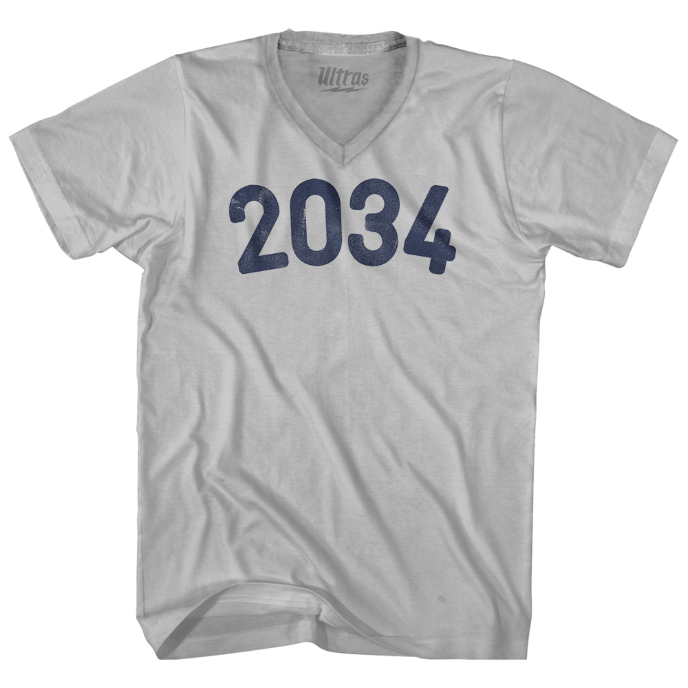 2034 Year Celebration Adult Tri-Blend V-neck T-shirt Style005