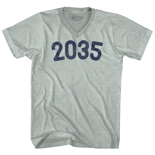 2035 Year Celebration Adult Tri-Blend V-neck T-shirt Style002