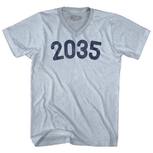 2035 Year Celebration Adult Tri-Blend V-neck T-shirt Style004