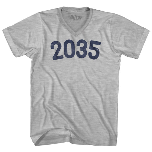 2035 Year Celebration Adult Cotton V-neck T-shirt