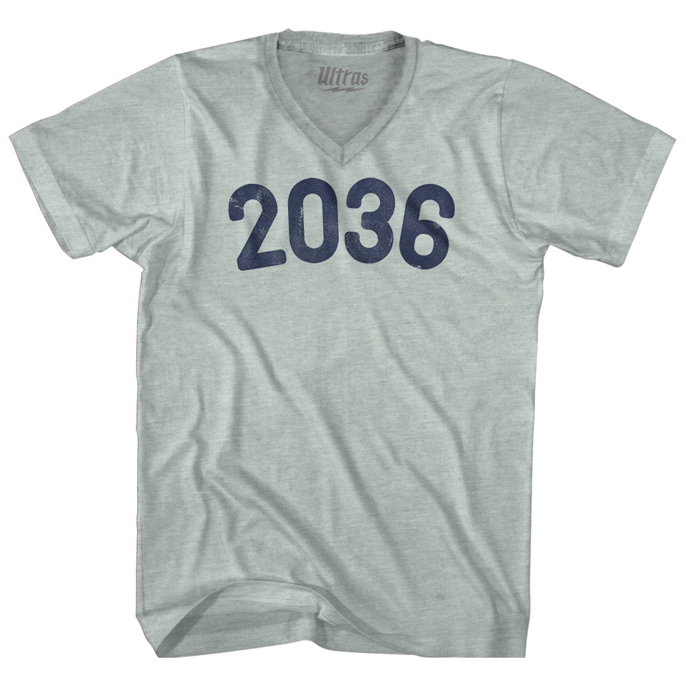 2036 Year Celebration Adult Tri-Blend V-neck T-shirt Style002