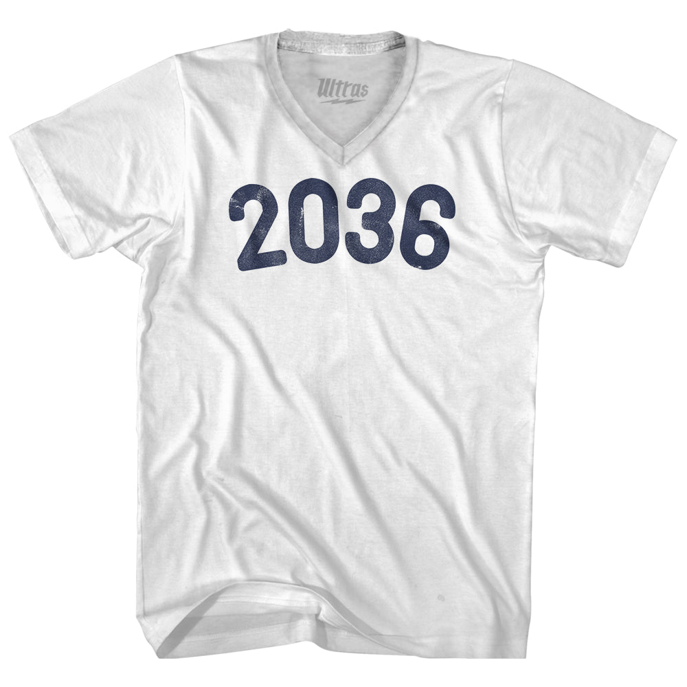 2036 Year Celebration Adult Tri-Blend V-neck T-shirt Style006