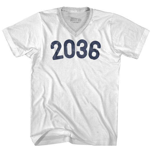 2036 Year Celebration Adult Tri-Blend V-neck T-shirt Style006