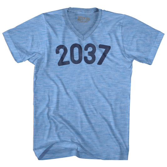 2037 Year Celebration Adult Tri-Blend V-neck T-shirt Style001