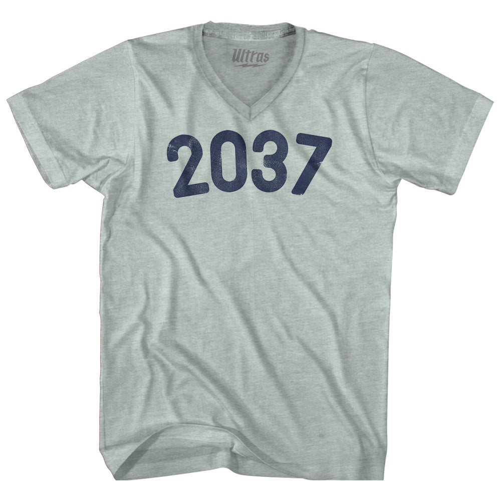 2037 Year Celebration Adult Tri-Blend V-neck T-shirt Style002