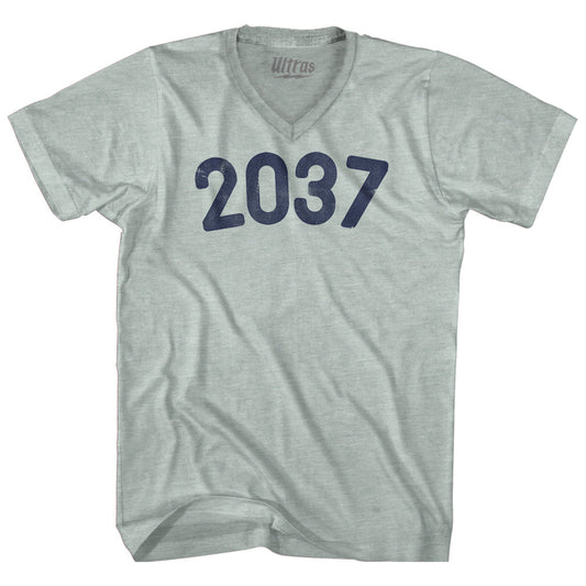 2037 Year Celebration Adult Tri-Blend V-neck T-shirt Style002
