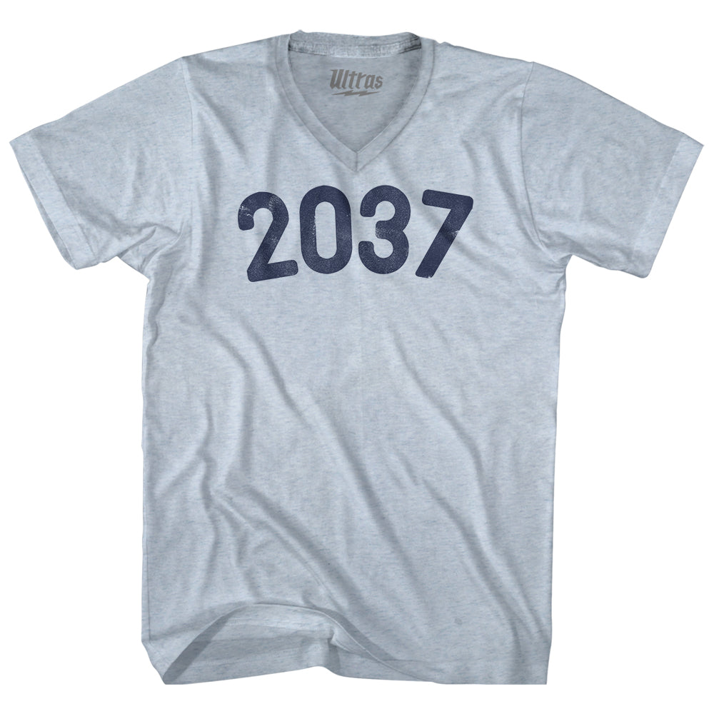 2037 Year Celebration Adult Tri-Blend V-neck T-shirt Style004