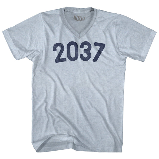 2037 Year Celebration Adult Tri-Blend V-neck T-shirt Style004