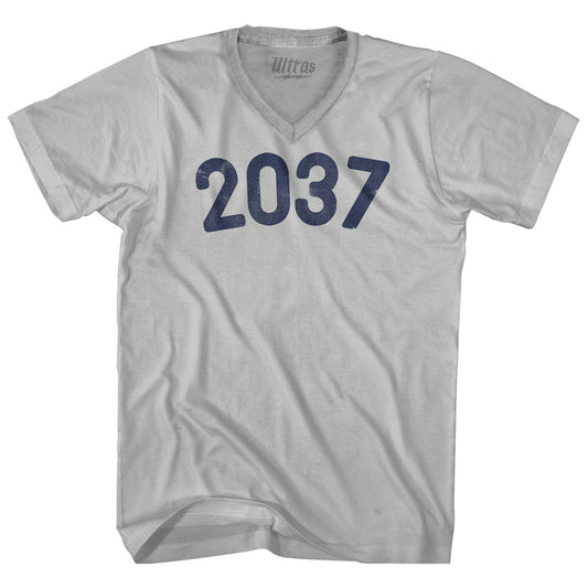 2037 Year Celebration Adult Tri-Blend V-neck T-shirt Style005