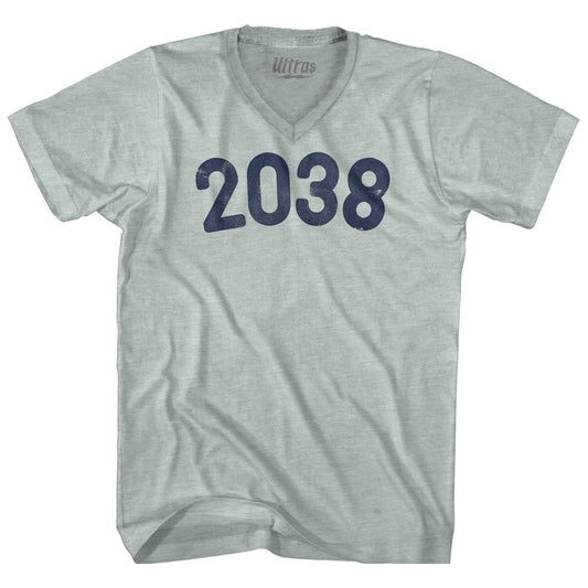 2038 Year Celebration Adult Tri-Blend V-neck T-shirt Style002