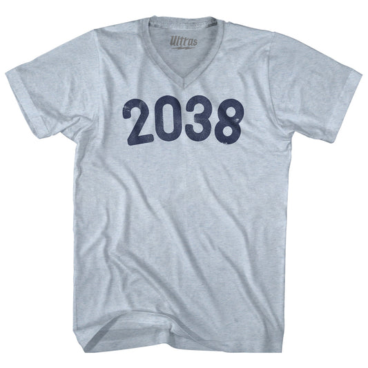 2038 Year Celebration Adult Tri-Blend V-neck T-shirt Style004