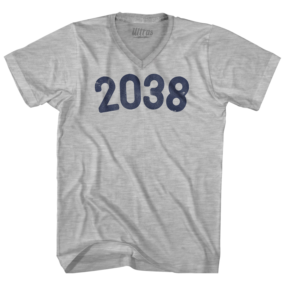 2038 Year Celebration Adult Cotton V-neck T-shirt