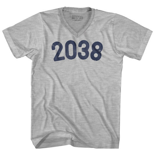 2038 Year Celebration Adult Cotton V-neck T-shirt