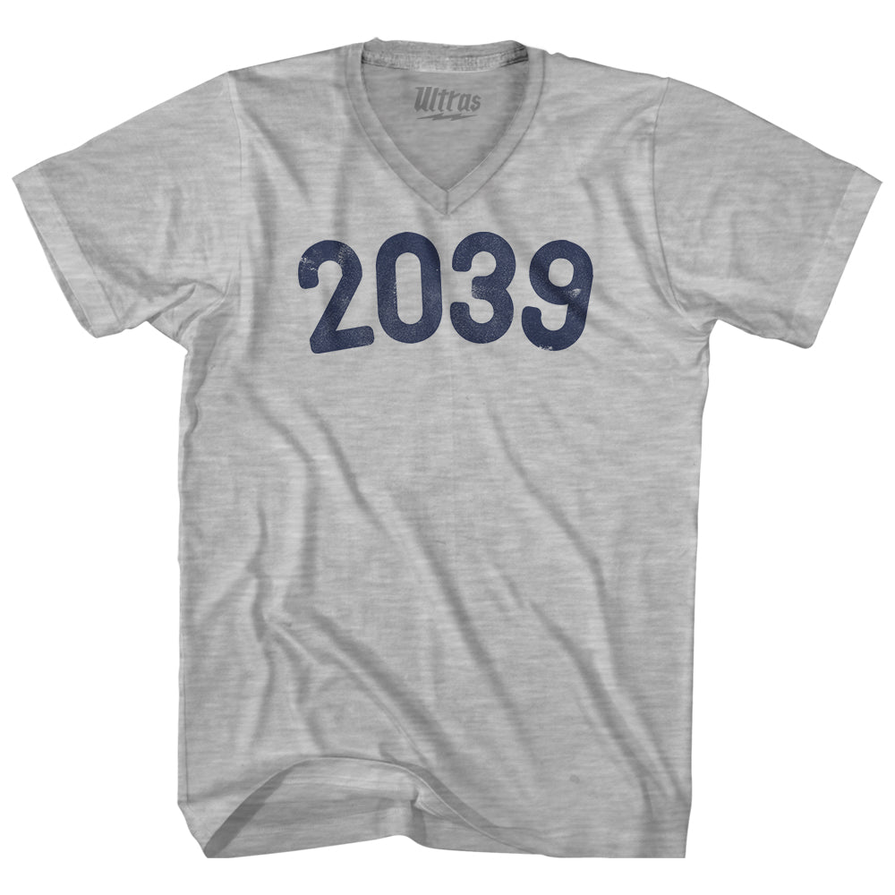 2039 Year Celebration Adult Cotton V-neck T-shirt