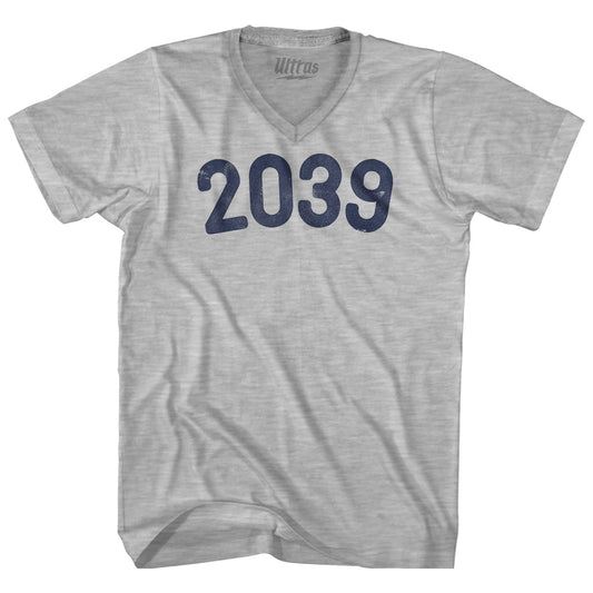 2039 Year Celebration Adult Cotton V-neck T-shirt