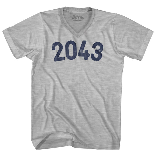 2043 Year Celebration Adult Cotton V-neck T-shirt