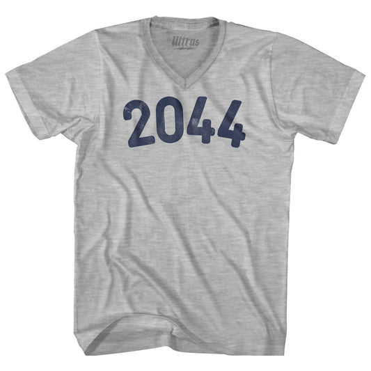 2044 Year Celebration Adult Cotton V-neck T-shirt