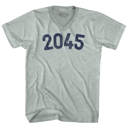 2045 Year Celebration Adult Tri-Blend V-neck T-shirt Style002