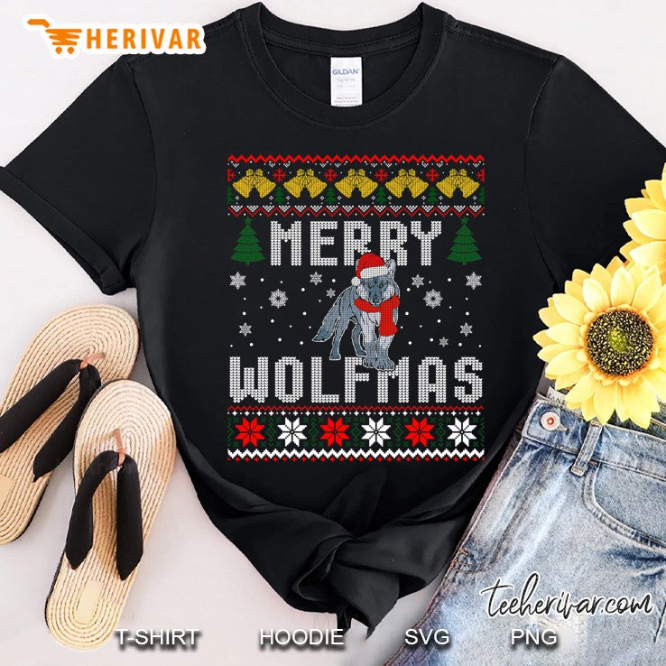 Wolf Merry Wolfmas Shirt Christmas Wolf Ugly Sweater