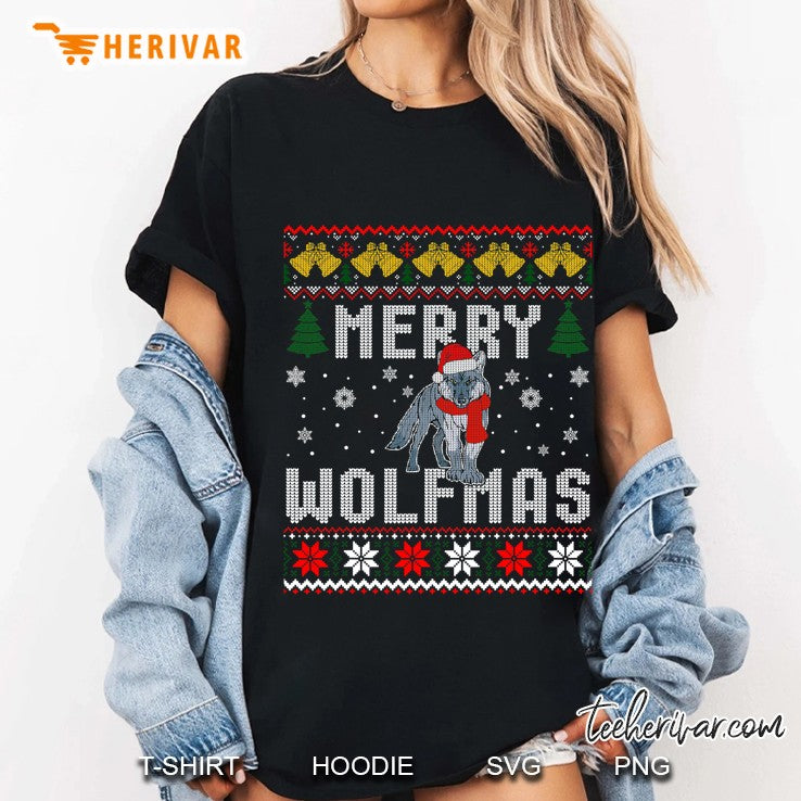 Wolf Merry Wolfmas Shirt Christmas Wolf Ugly Sweater