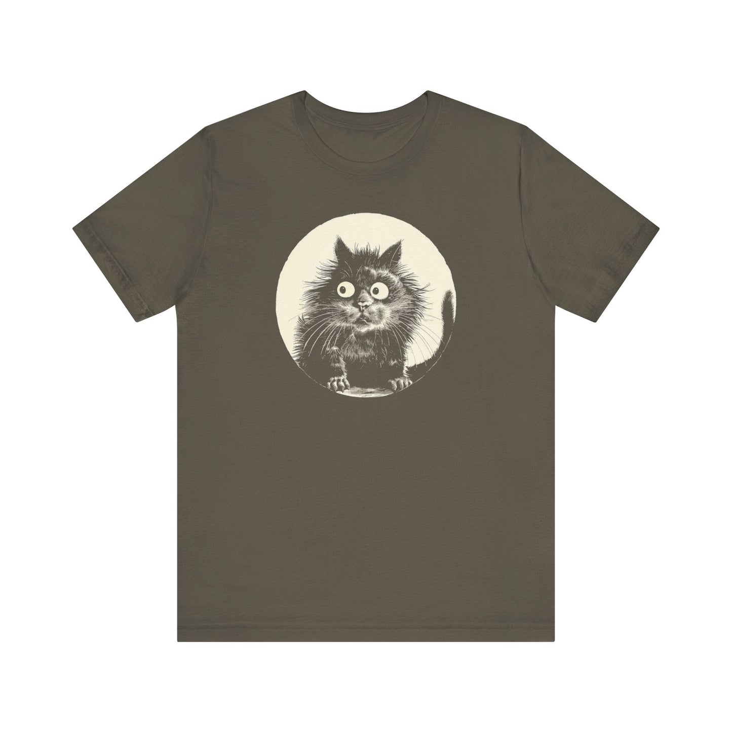 Frightened Cat Graphic Tee Ã¢â‚¬â€œ Vintage Style Cat Lover Shirt