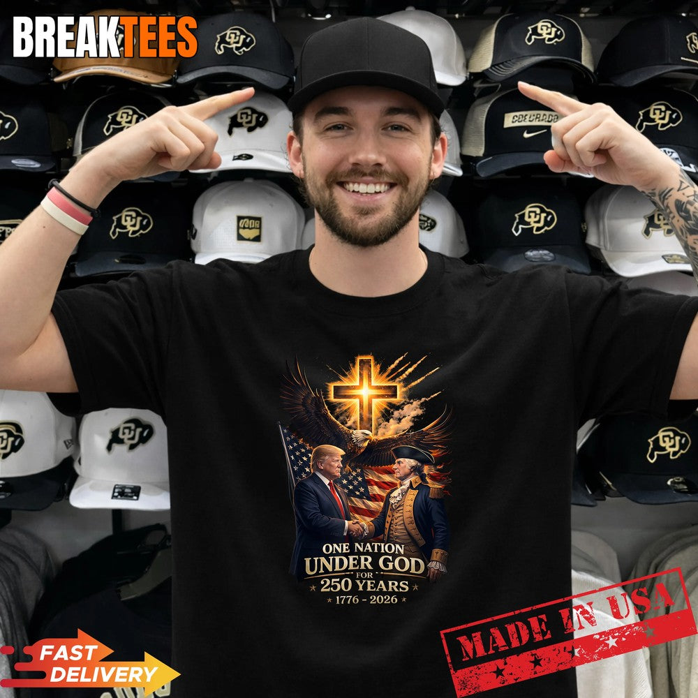 250 Years America Anniversary Trump Washington Christ Cross Shirt
