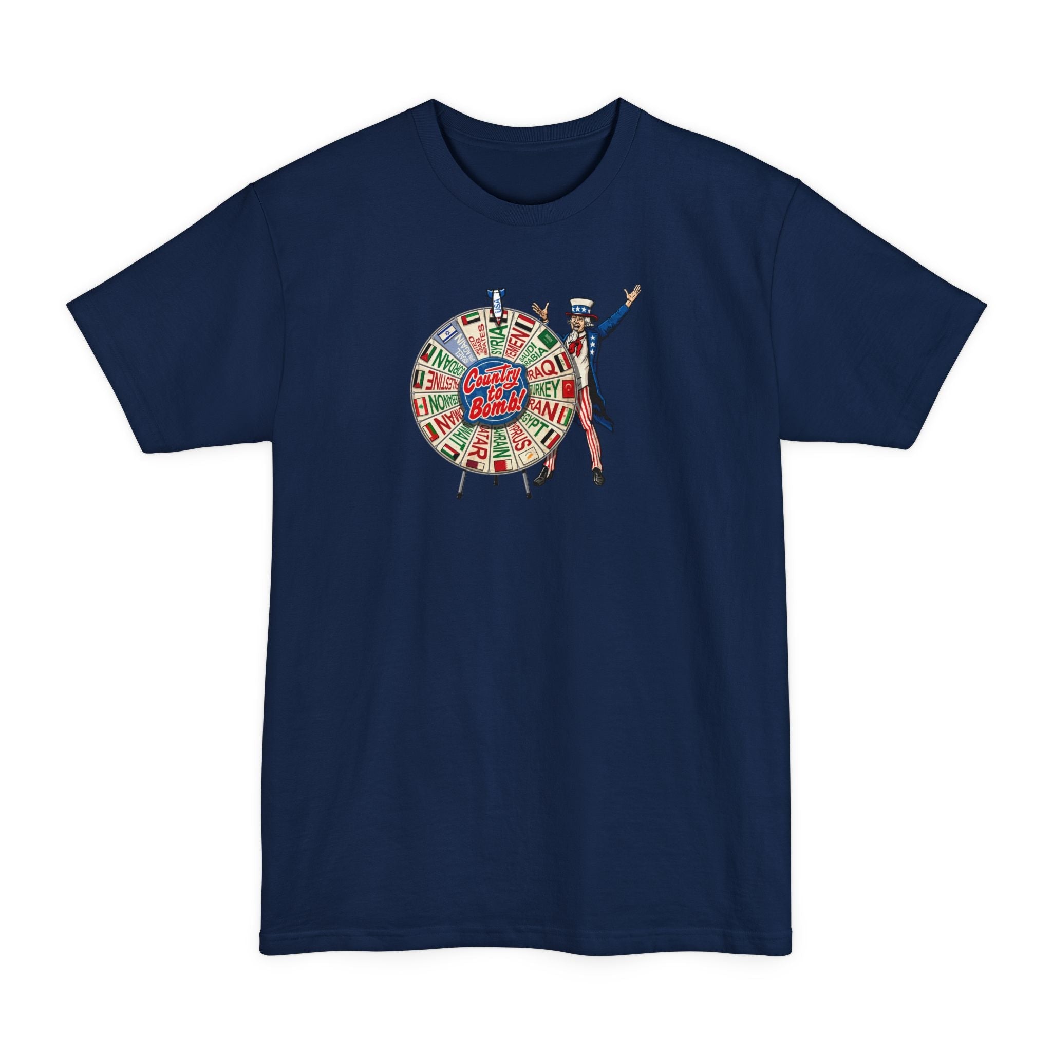 Middle East Country To Bomb Wheel (Syria) - Men's Tall T-Shirt