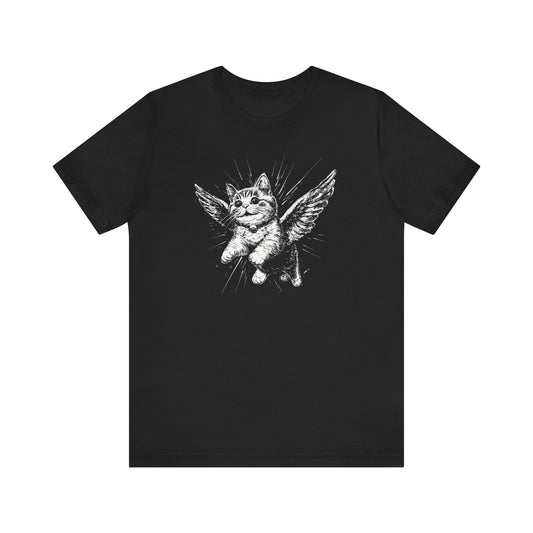 Flying Kitten with Angel Wings Graphic T-Shirt
