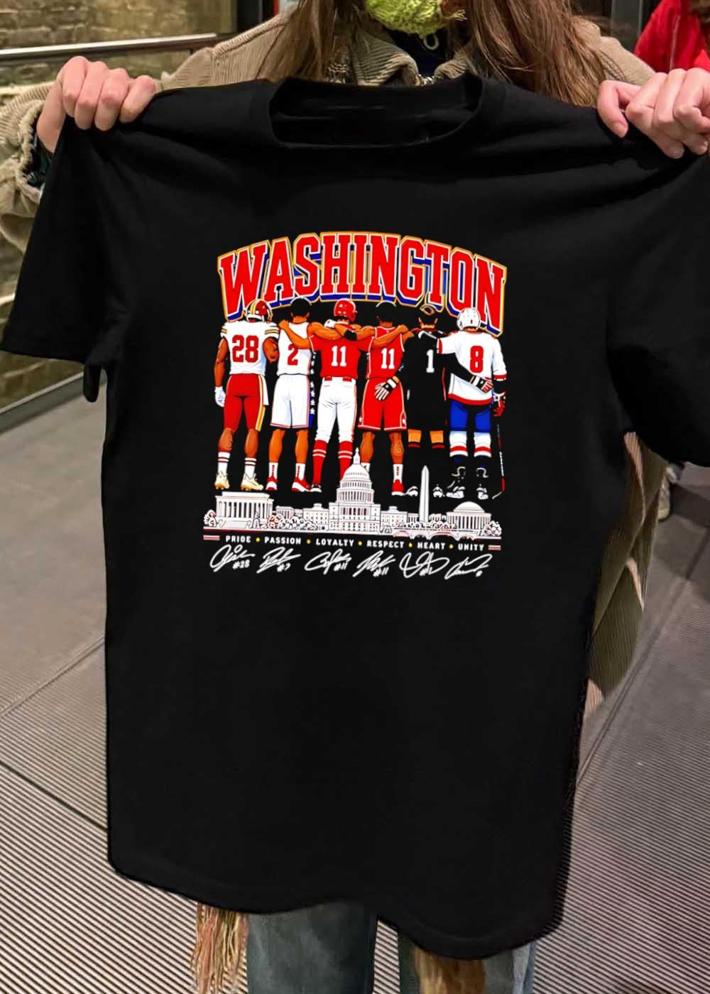 #28 #2 #11 #11 #1 #8 Pride Passion Loyalty Respect Heart Unity Washington Shirt
