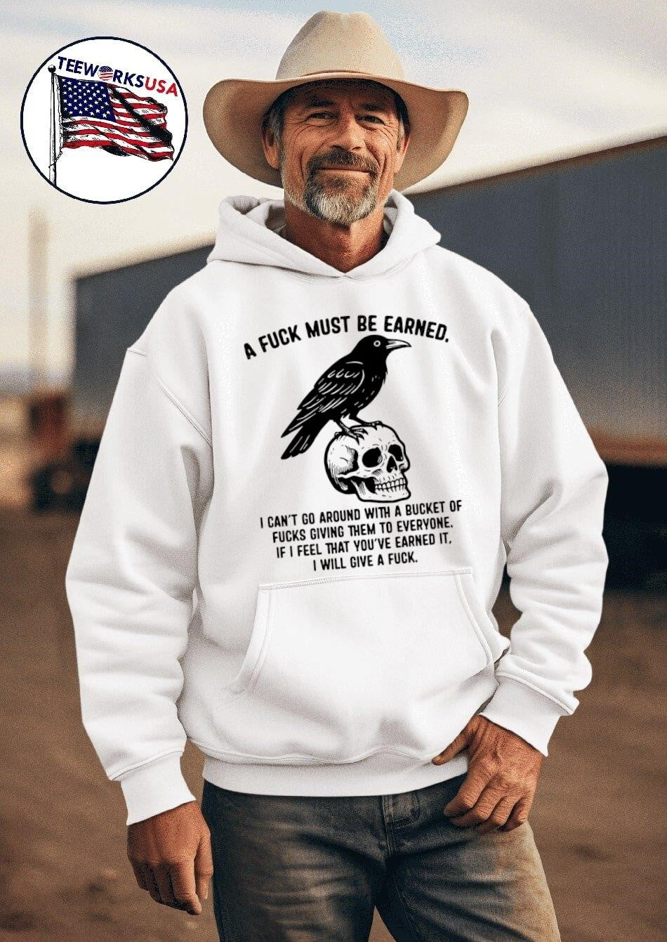 A Fuck Must Be Earned I Cant Go Around with a Bucket of Fucks Giving Them to Everyone Crow Skull Shirt