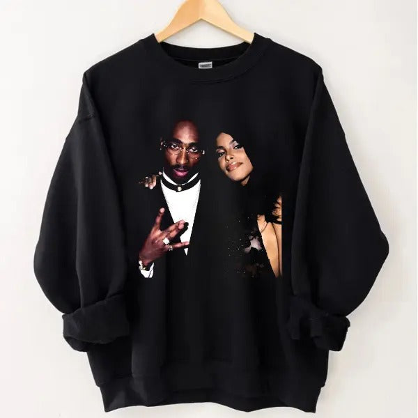 2Pac Tupac Shakur Aaliyah T-Shirt 2Pac Rapper T-Shirt 90'S Hip Hop Clothing Sweatshirt Hoodie | UrbanDripWear.com