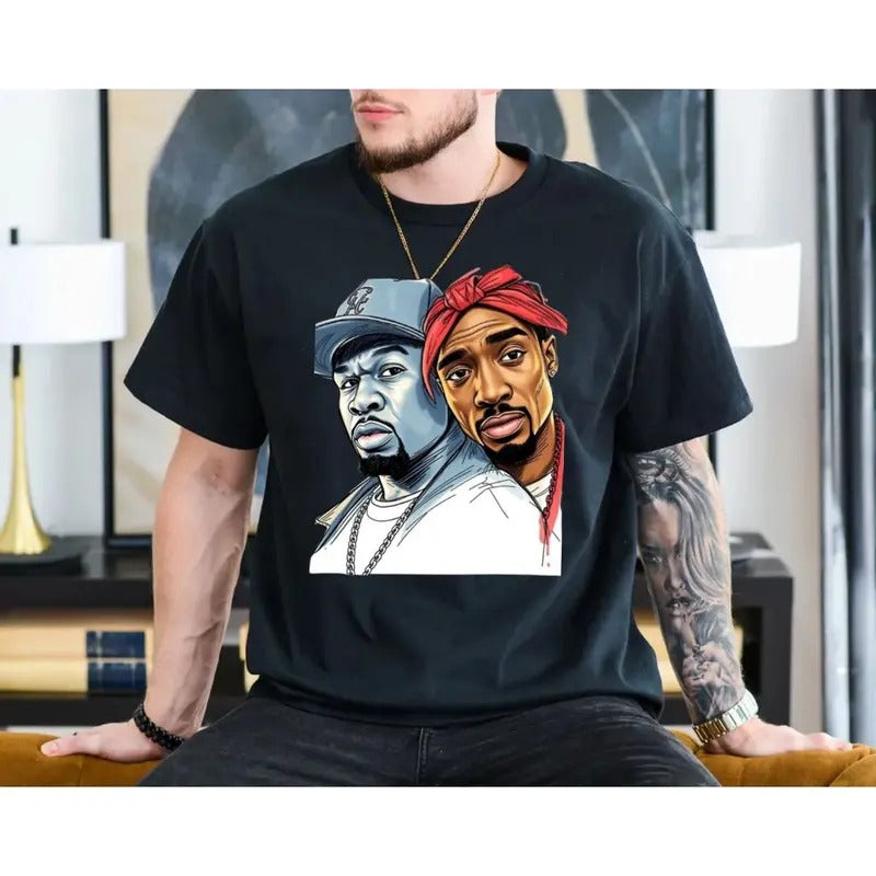 2pac And Ice Shirt, Hip Hop Legends Tee, Rap Shirt, Hip Hop Fan Gift, Rap Legends Tee, Unisex Short Sleeve Tee Hoodie,...