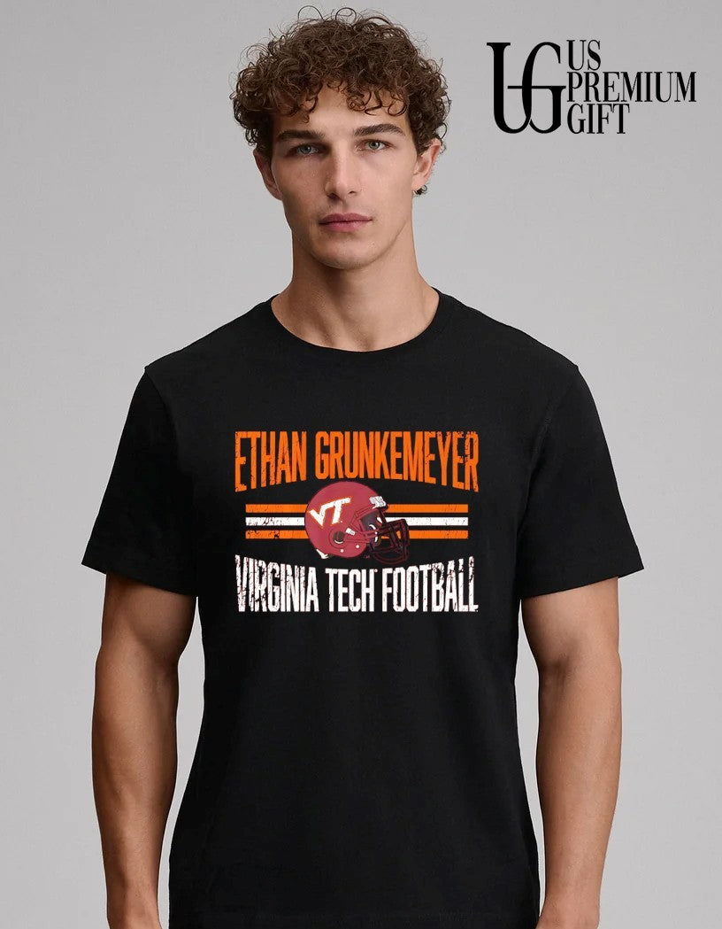 Ethan Grunkemeyer Virginia Tech Football NCAA College Sports helmet shirt