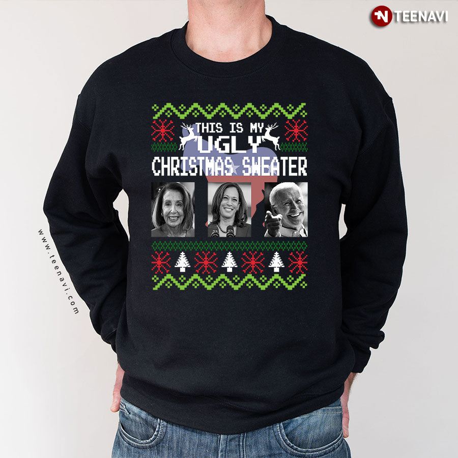 Funny Ugly Christmas Sweater – Biden, Harris, Pelosi Sweatshirt
