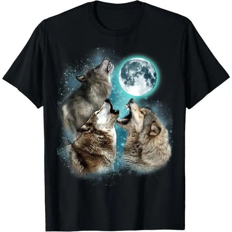 3 Wolf Moon Howling Wolf Head Funny Wolves For Men Women T-Shirt Hoodie, Sweatshirt | UrbanDripWear.com