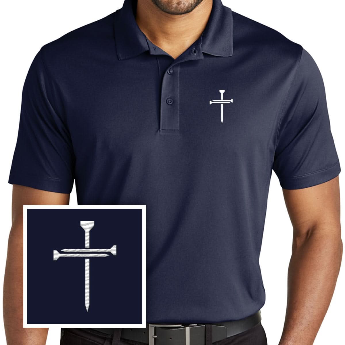 3 Nail Cross Performance Polo Shirt